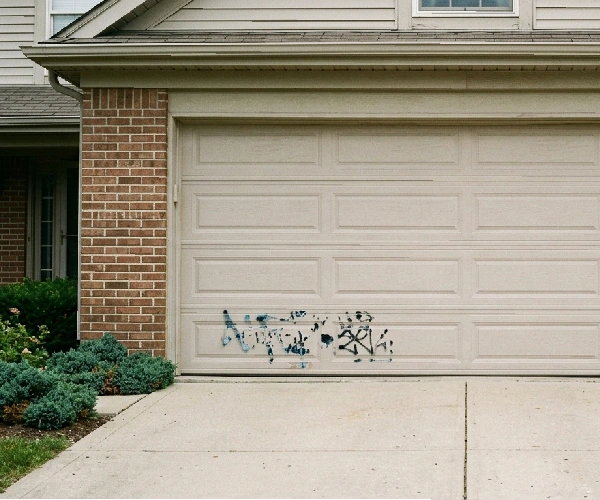 Graffiti on the garage door