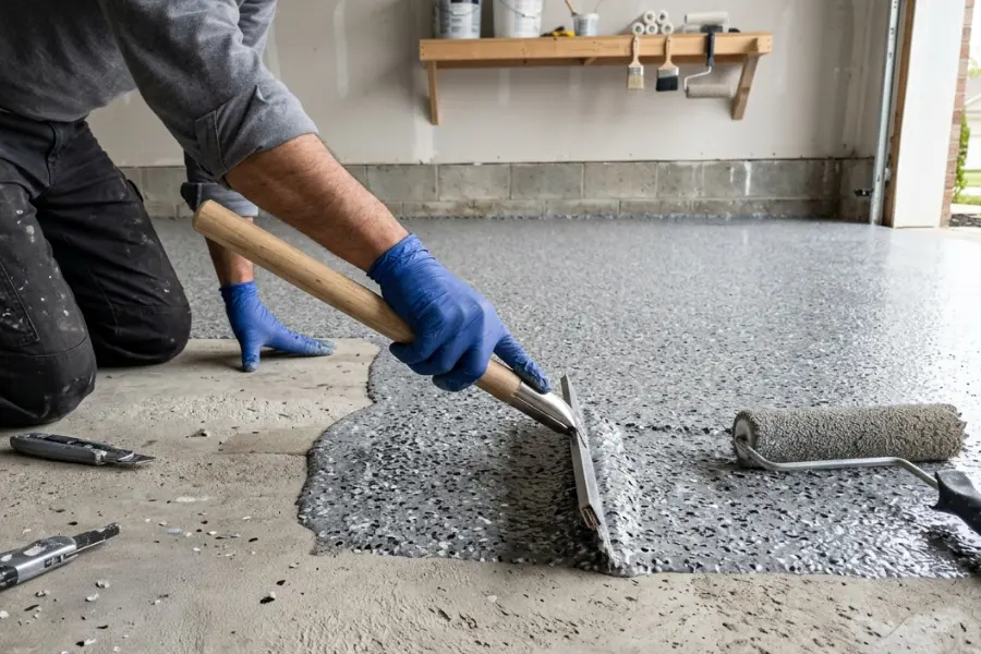 Polyaspartic garage floor coating